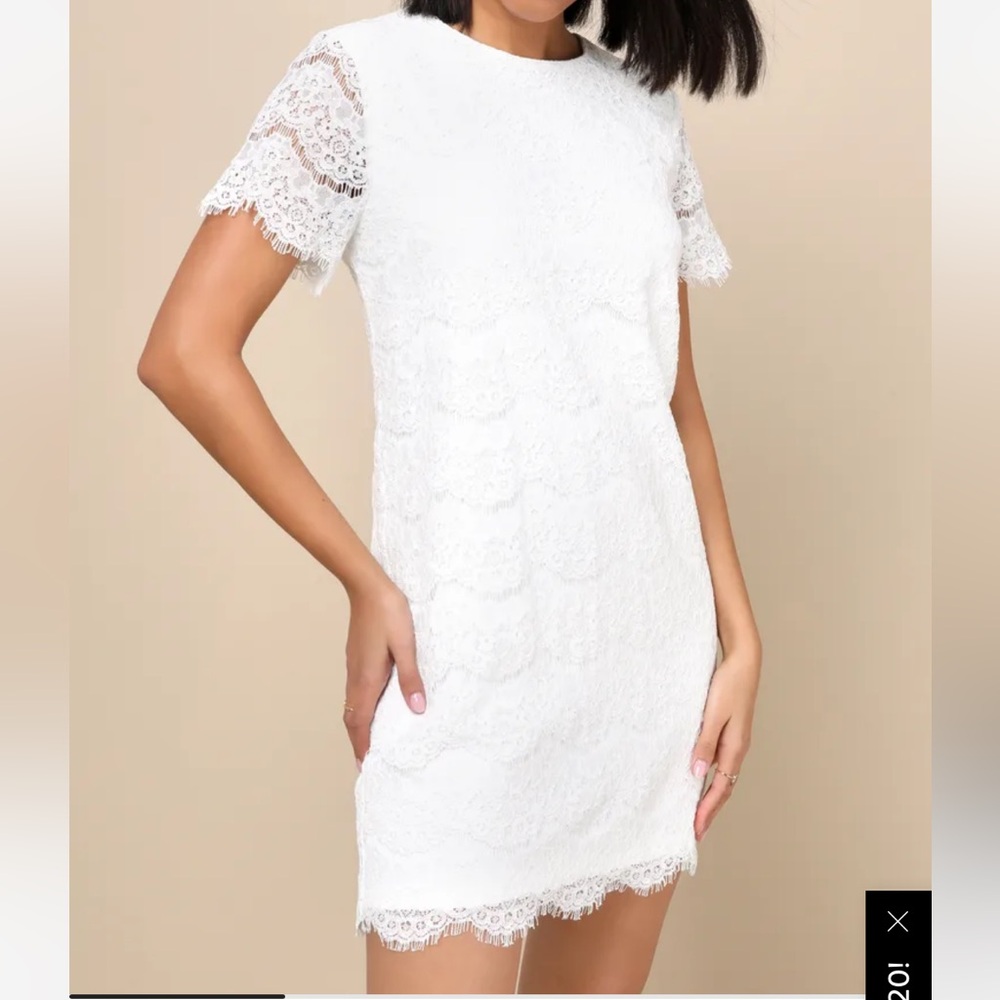 Lulu's Take Me to Brunch Ivory Shift Dress